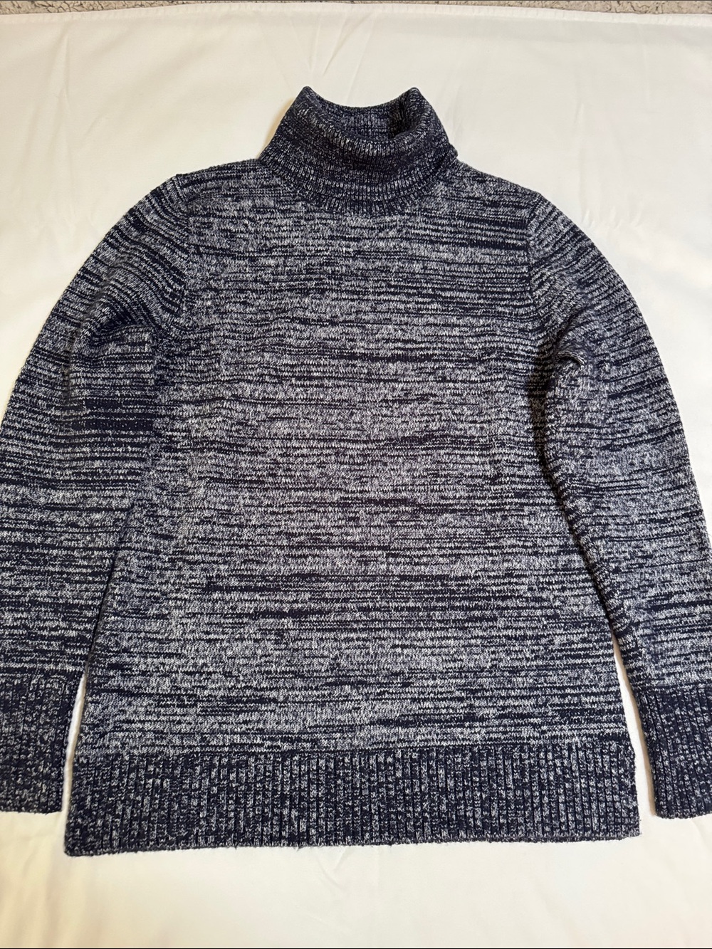 J. Crew Women's Navy & Gray Marled Turtleneck Sweater NWOT